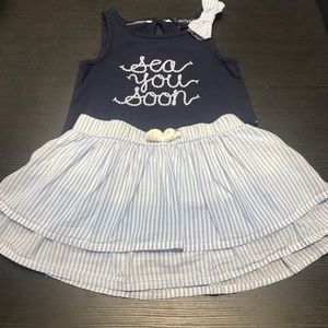 Nautica “Sea You Soon” Blue Shirt and Skirt Outfit
